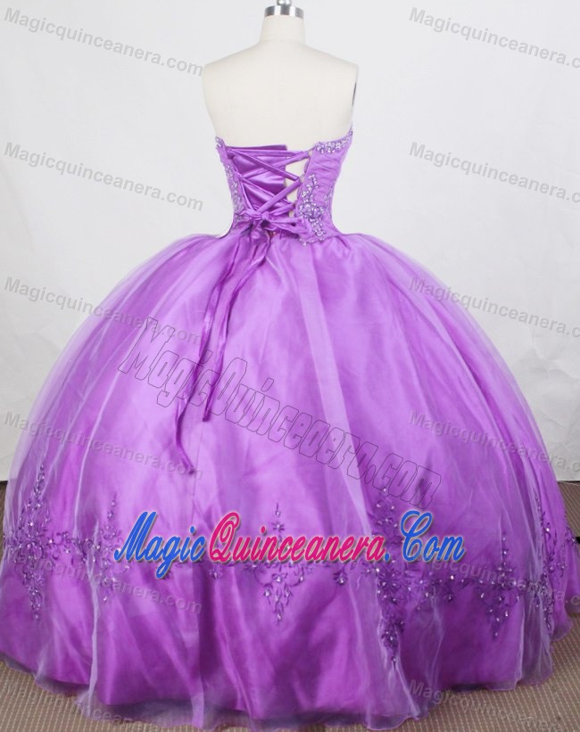 Romantic Beaded Appliques Purple Quinceanera Dress in Temperley