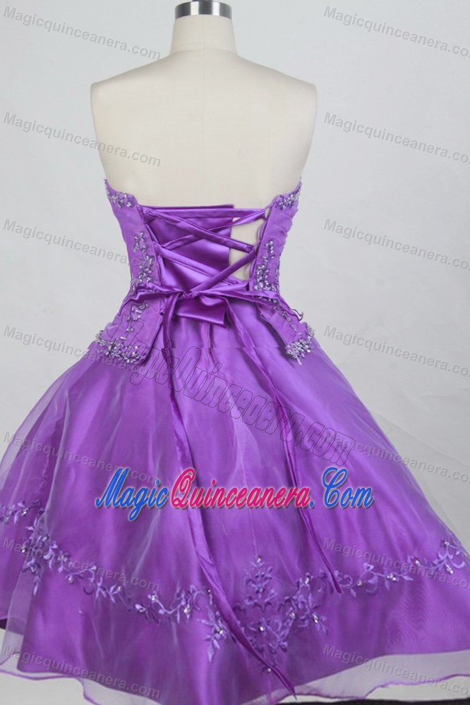 Romantic Beaded Appliques Purple Quinceanera Dress in Temperley