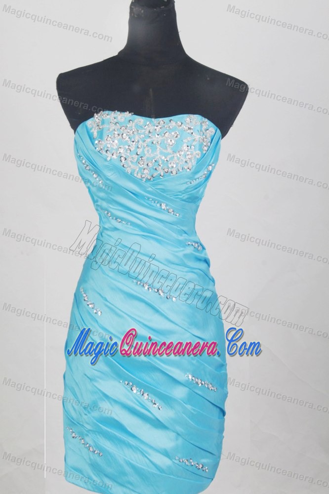 Quilmes Sweet Sixteen Dresses in Aqua Blue and Ruffles Sides 2013