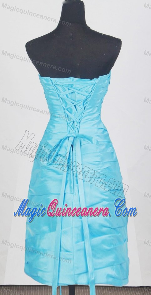 Quilmes Sweet Sixteen Dresses in Aqua Blue and Ruffles Sides 2013