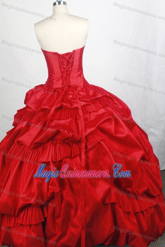 Red Pleating and Ruffles Quinceanera Gown Dresses in Avellaneda