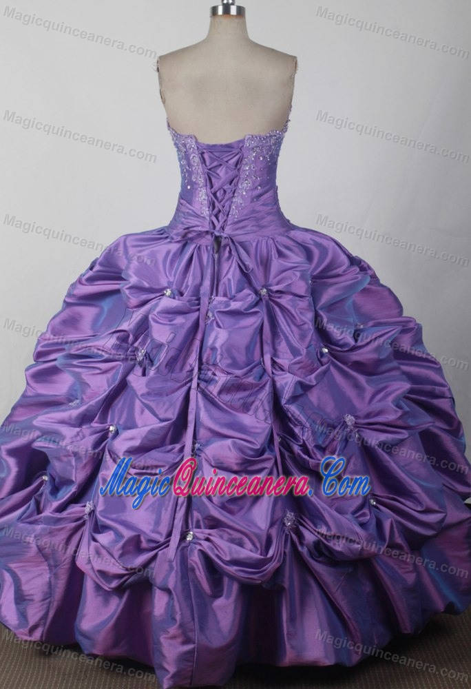 Beaded Pick-ups Sweet 15 Dresses in Purple with Jacket in Quilmes