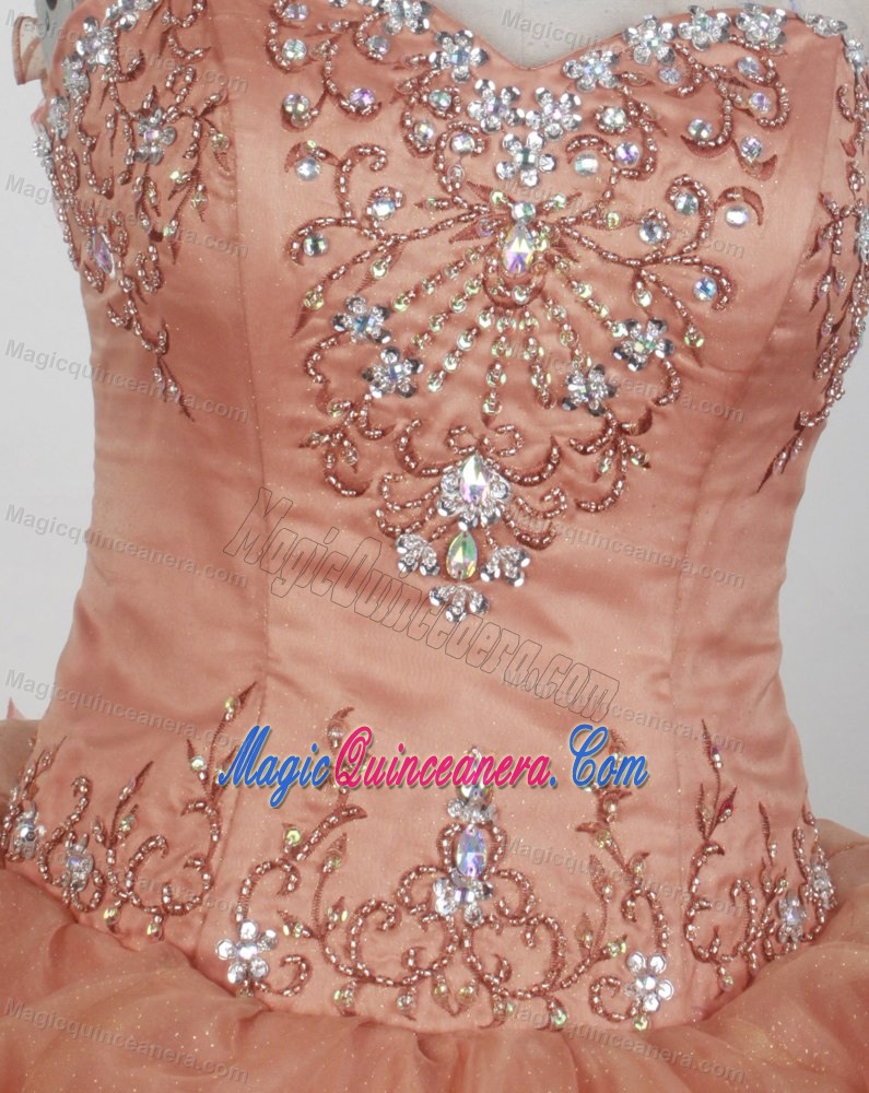 Single-shoulder with Hand Flower 2013 Quinceanera Gown