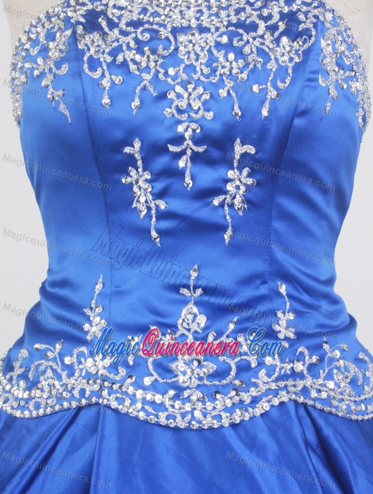 Classical Embroidered 2013 Royal Blue Quinceanera Gown