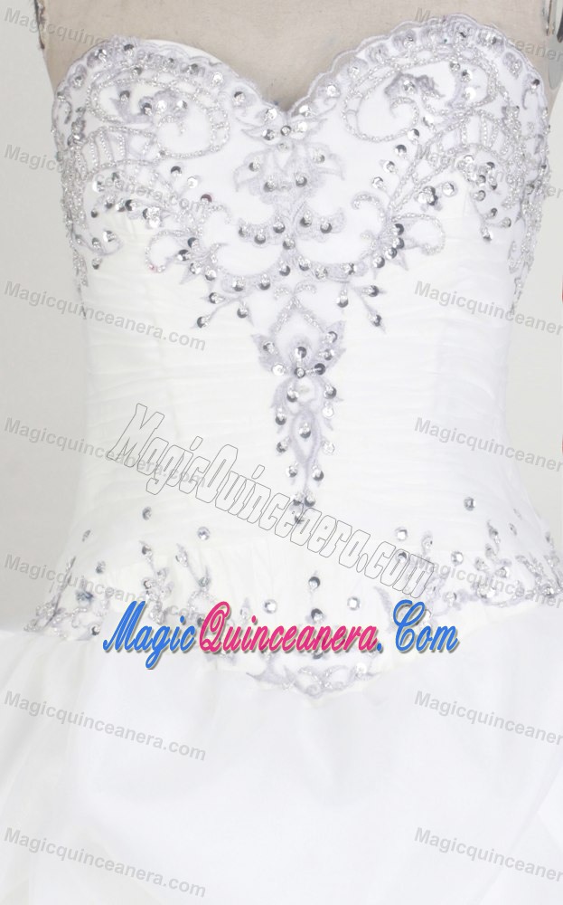 Popular White Ruffled and Bubbled 2013 Quinceanera Dress