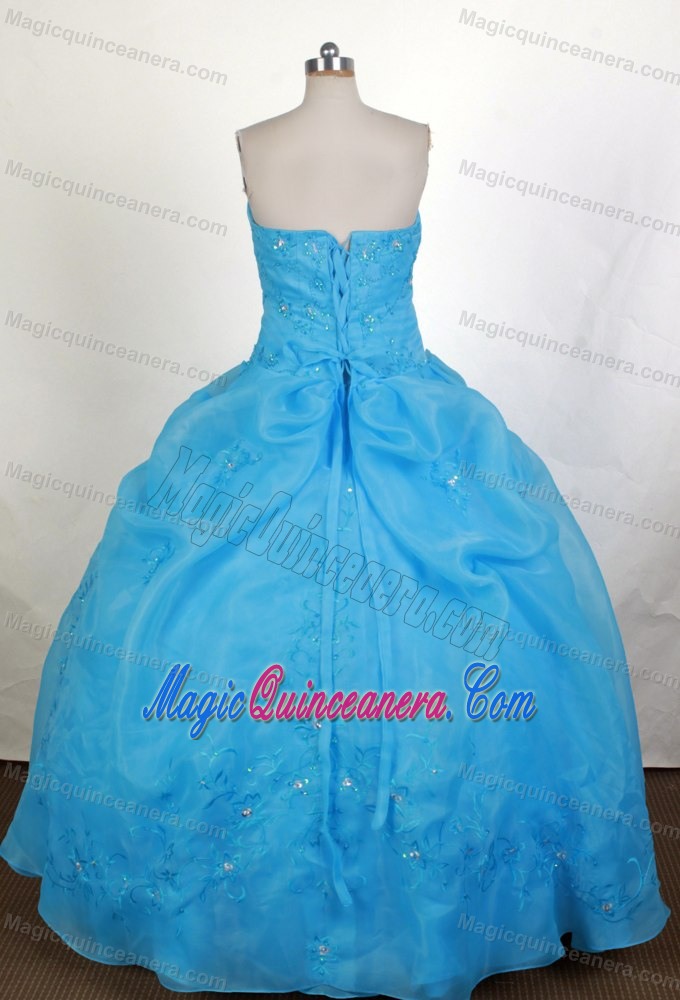 Modest 2013 Aqua Blue Bubble Quinceanera Gown in Florida