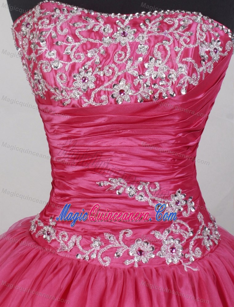 Romantic for Cheap 2013 Spring Hot Pink Quinceanera Gown