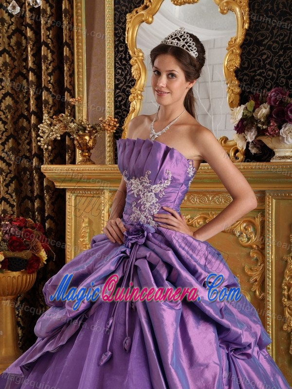 Lavender Taffeta Appliques Dresses For Quinceanera in Auckland