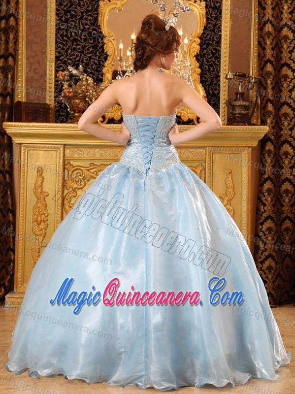 Baby Blue Beaded Dress For Quinceanera For Wholesale in Clifton