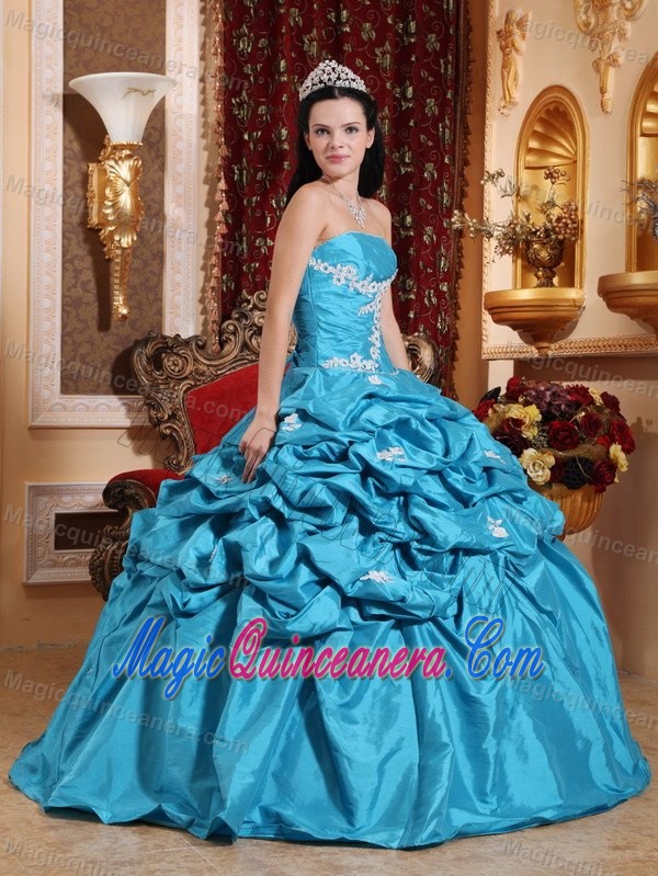 Blue Taffeta Appliques Dresses For Quinceanera in Carrickfergus