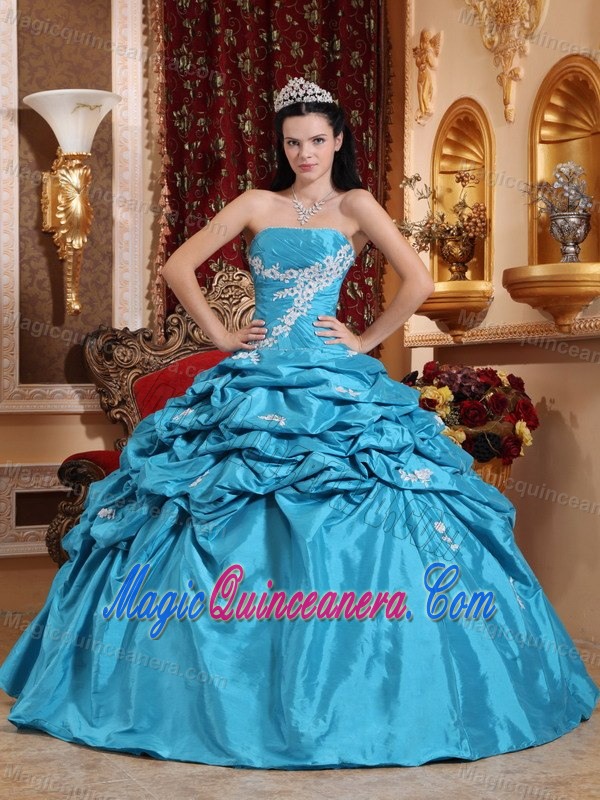 Blue Taffeta Appliques Dresses For Quinceanera in Carrickfergus