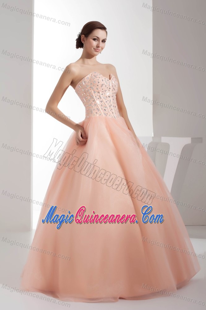 Sweetheart Floor-length Dress For Quince with Rhinestone in Aachen