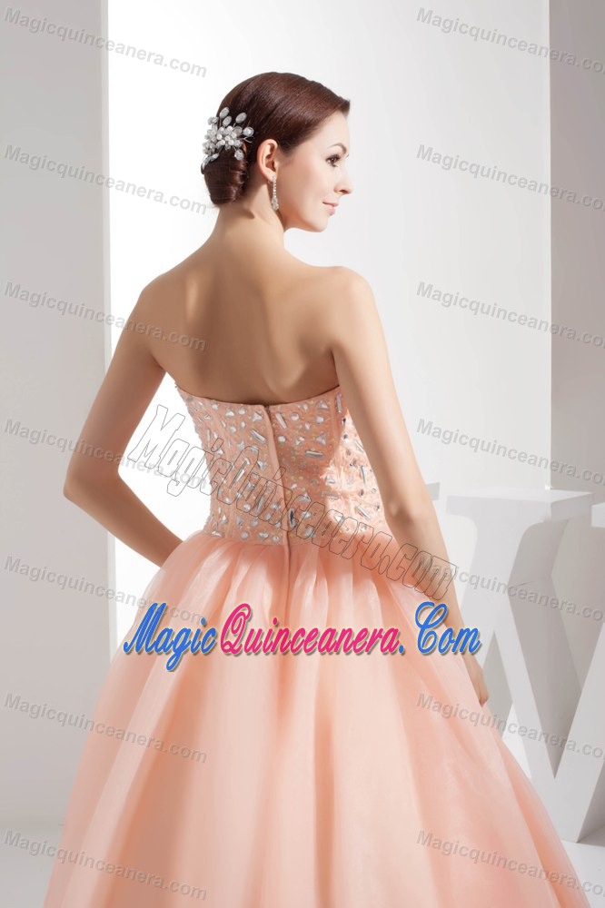 Sweetheart Floor-length Dress For Quince with Rhinestone in Aachen