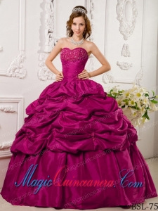 Pretty Hot Pink Ball Gown Sweetheart Appliques Quinceanera Dress