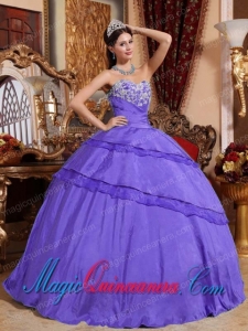 Ball Gown Gorgeous Sweetheart Taffeta Appliques Quinceanera Dress