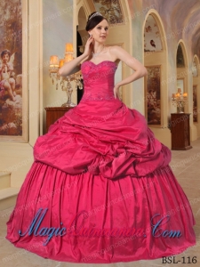 Elegant Hot Pink Ball Gown Sweetheart Quinceanera Dress with Beading