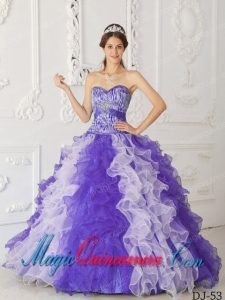 Multi-color A-Line / Princess Sweetheart Floor-length Organza Beading Popular Quinceanera Dresses