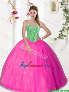 2015 Popular Sweetheart Quinceanera Dresses with Beading and Pick Ups