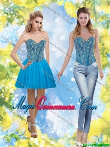 Discount 2015 Sweetheart Short Dama Dresses with Beading