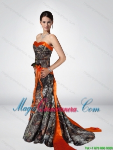 Discount Column Strapless Camo Dama Dresses with Hand Made Flower