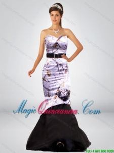 Discount Mermaid Camo Dama Dresses with Hand Made Flower and Sashes