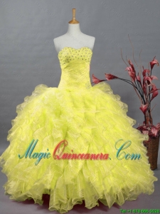 Elegant Sweetheart Quinceanera Dresses with Beading and Ruffles for 2015 Winter