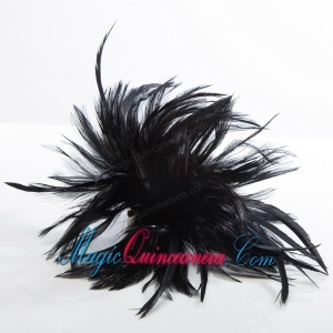 2014 Simple Feather Black Feather Flower Hairpin