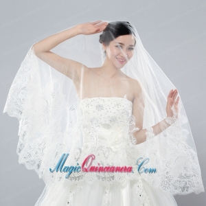 Two-Tier Lace Edge Wedding Veil for Wedding Party