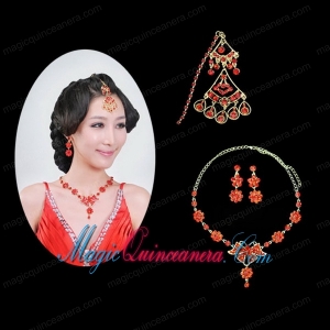 Graceful Alloy and Imitation Jewelry sets in Red