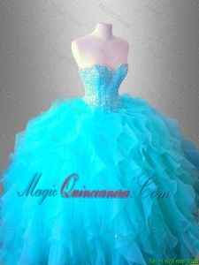 2015 Popular Sweetheart Quinceanera Dresses with Beading and Ruffles