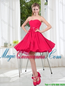 Custom Made A Line Sweetheart Dama Dress in Chiffon