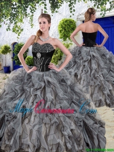 New Arrivals Beaded and Ruffles Quinceanera Dresses in Black