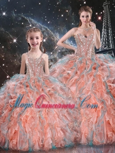 Gorgeous Ball Gown Princesita with Quinceanera Dresses with Beading and Ruffles for Fall