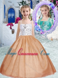 Pretty Spaghetti Straps Little Girl Pageant Dresses with Beading