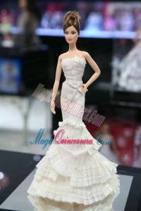 New Fashion Mermaid Dress With Ruffled Layers Gown for Barbie Doll