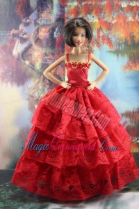 Amazing Red Lace Party Dress Made To Fit the Barbie Doll