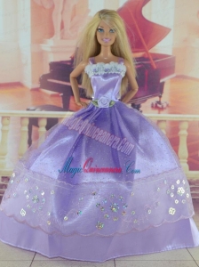 Gorgeous Lilac Gown With Sequins Made to Fit the Barbie Doll