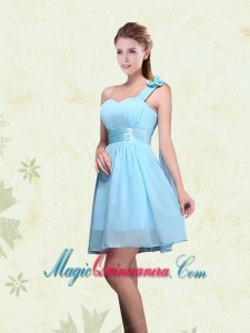 A Line Ruching Chiffon Dama Dresses with One Shoulder