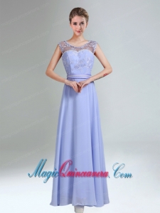 Lavender Scoop Belt and Lace Empire 2015 Dama Dress