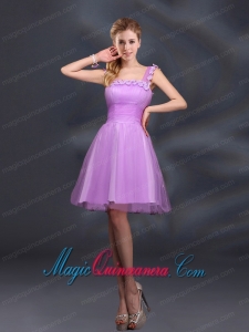 Elegant A Line Straps Lilac Dama Dresses with Appliques