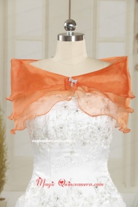 Beautiful Organza Beading Orange Shawls for Wedding