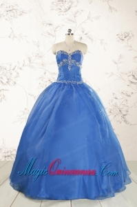 Cheap Beading Quinceanera Dresses in Royal Blue for 2015