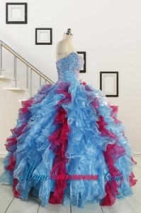 Fashionable Beading Quinceanera Dresses in Multi-color For 2015