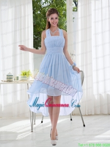 Halter Ruching 2015 Natural Chiffon Mother of the Bride Dresses
