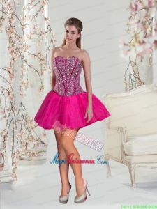 The Brand New Style Beading and Ruffles Fuchsia Mother of the Bride Dresses for 2015