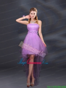 Appliques and Ruffles A Line Strapless Mother Dress for Quinceanera