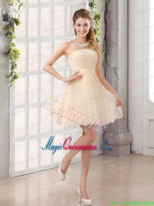 2015 A Line Belt Mini Length Mother Dress for Quinceanera with Strapless