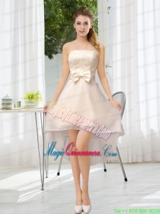 Luxurious Strapless A Line Mother Dress for Quinceanera with Belt and Lace