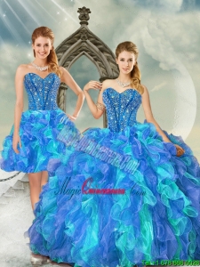 New Style and Detachable Beading and Ruffles Multi-color Quinceanera Dresses for 2015
