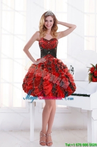 New Arrival Sweetheart Beading and Ruffles Dama Dresses with Appliques